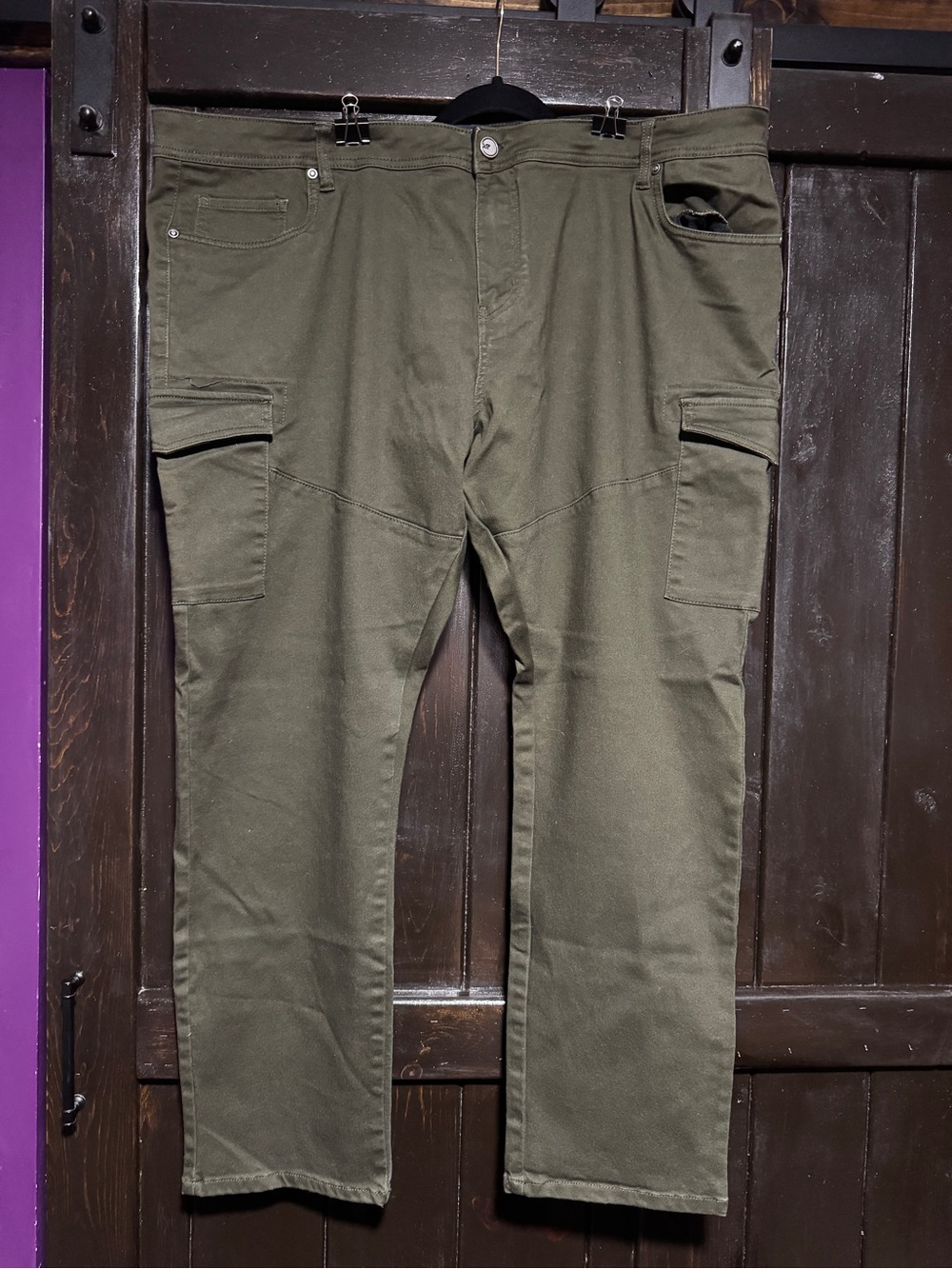 Men's Olive Cargo Utility Pants - Classic Workwear Style